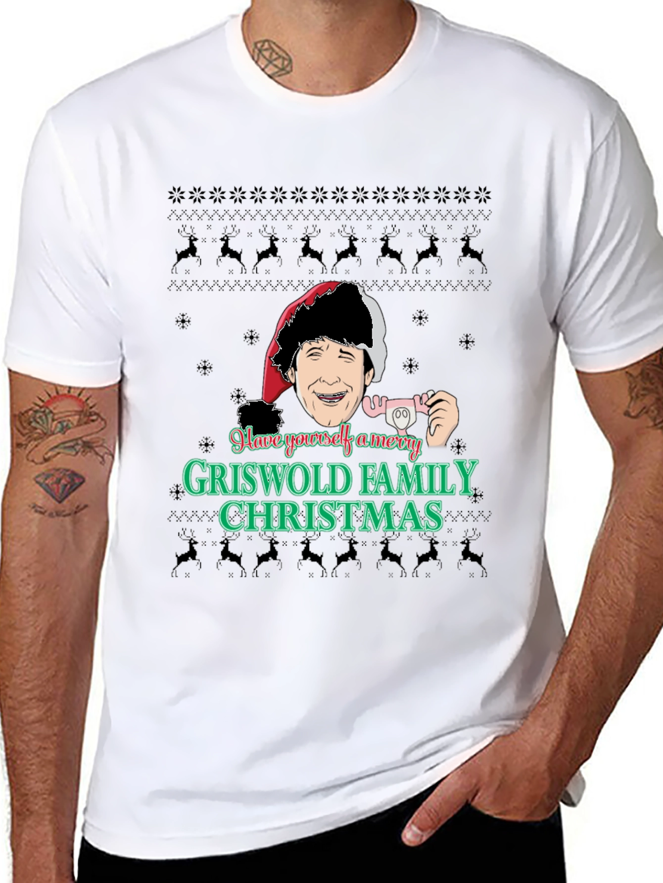 Merry Griswold Family Christmas Black T-Shirt