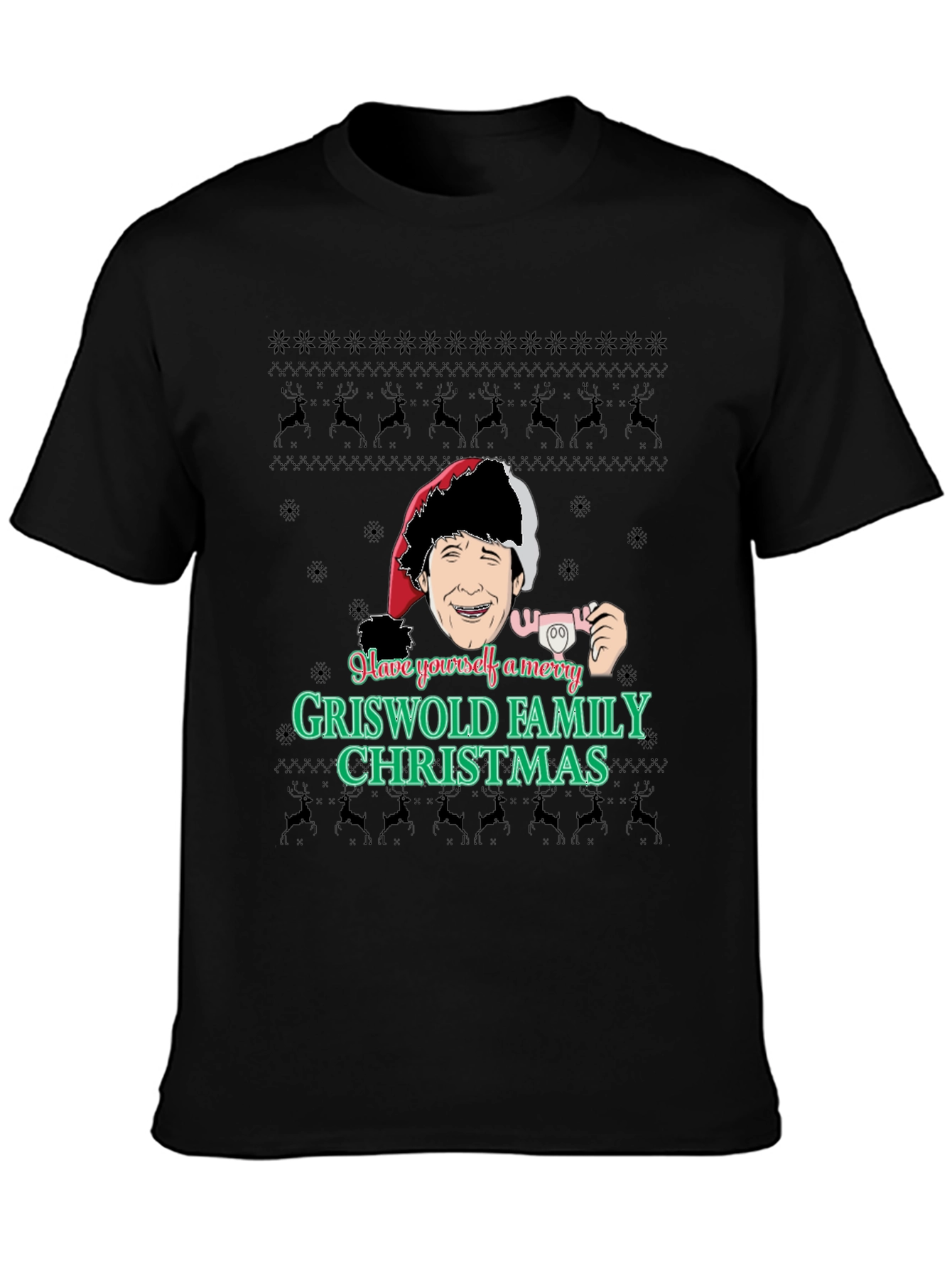 Merry Griswold Family Christmas Black T-Shirt
