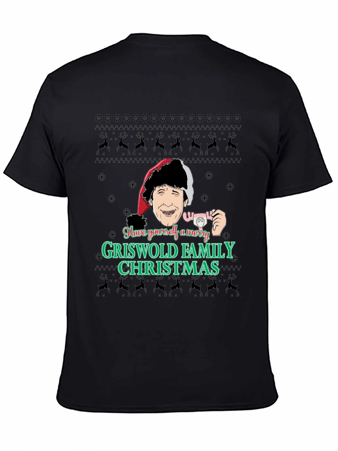 Merry Griswold Family Christmas Black T-Shirt