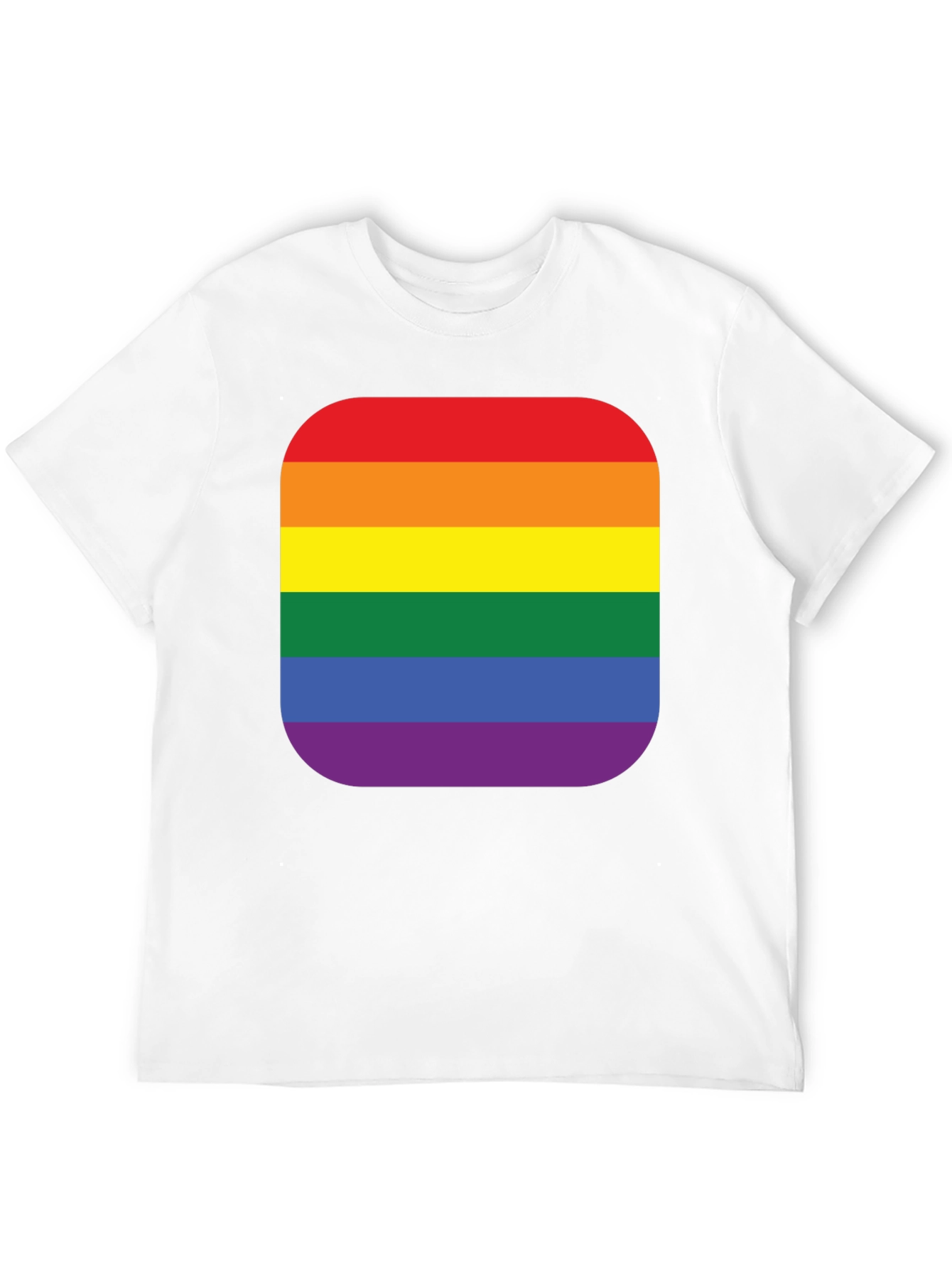 Pride Rainbow Stripe T-Shirt - Black Cotton Blend