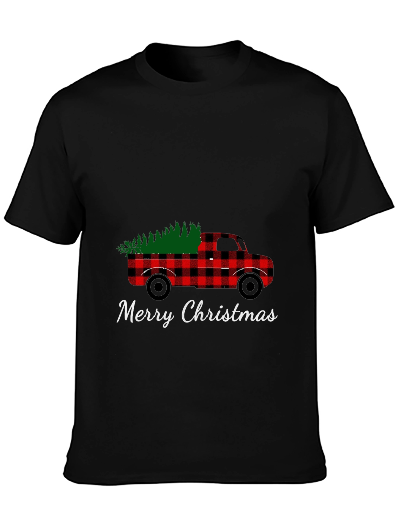Plaid Truck Christmas T-Shirt