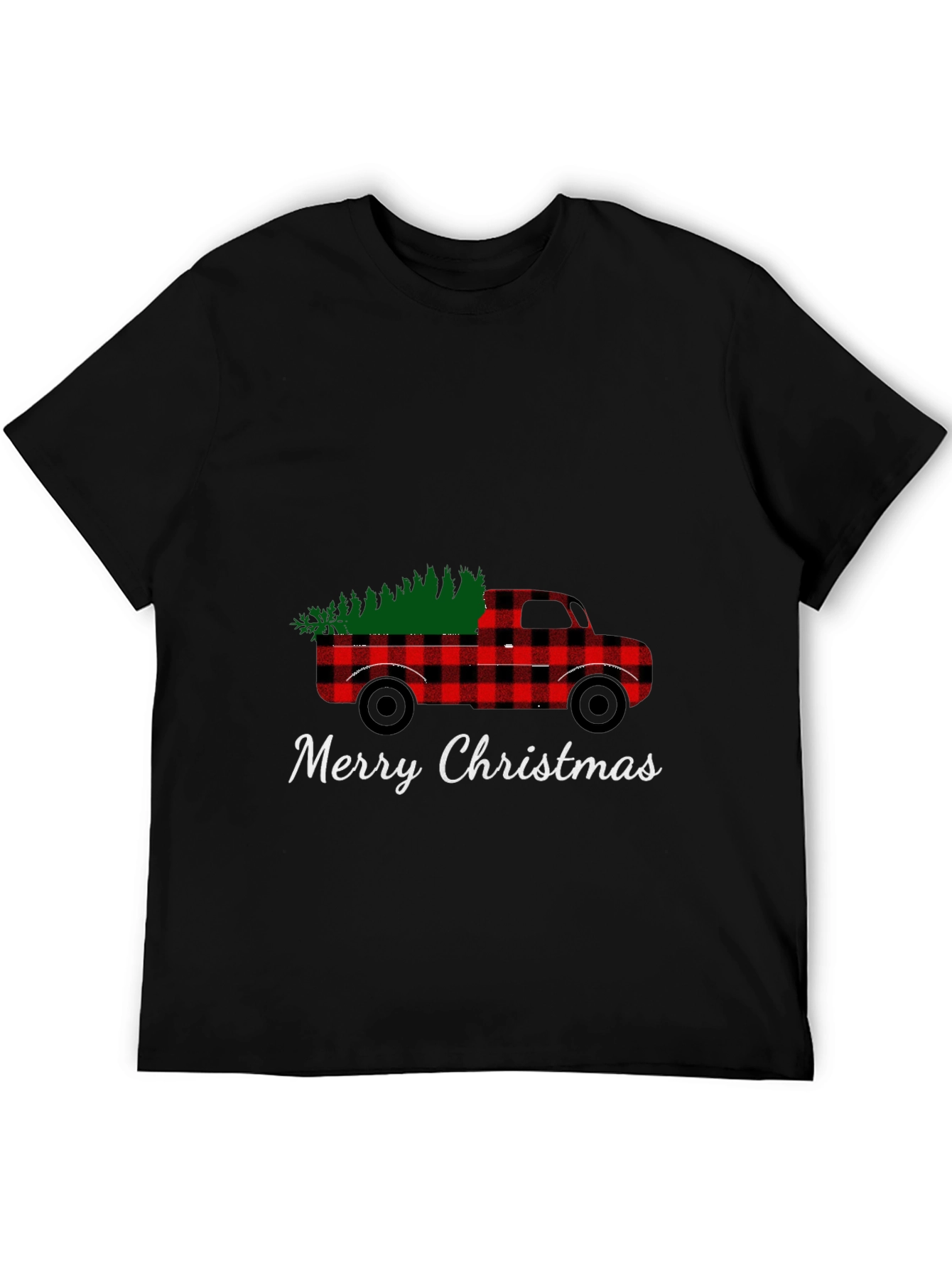 Plaid Truck Christmas T-Shirt