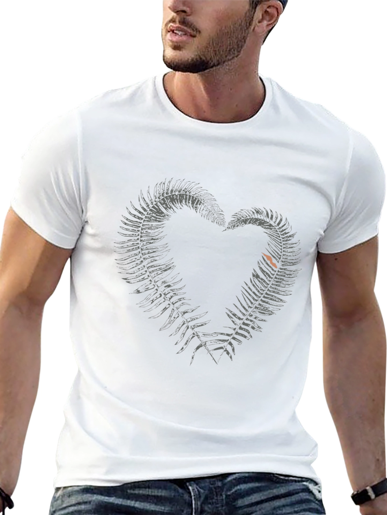 Fern Heart Graphic Black T-Shirt