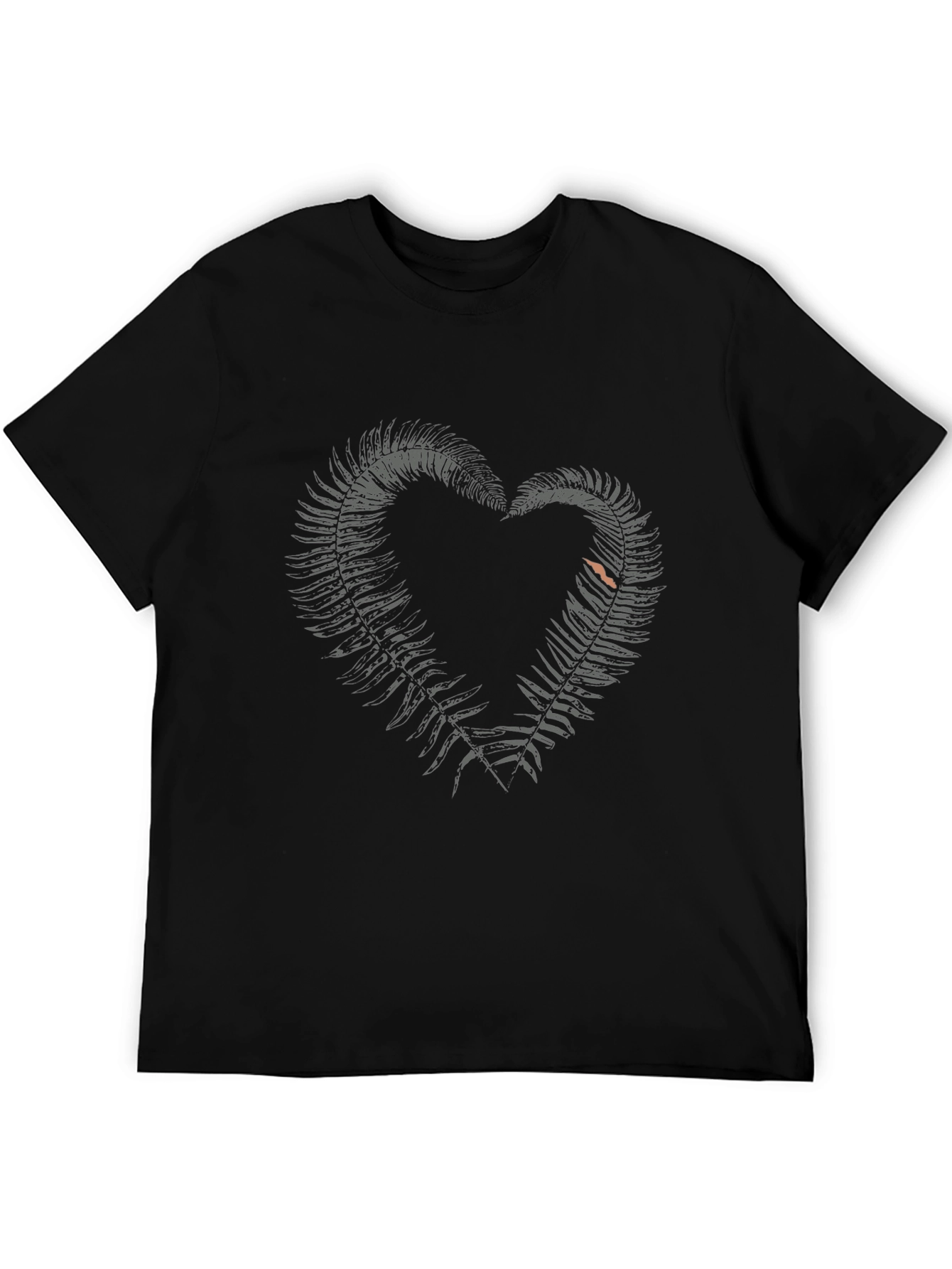 Fern Heart Graphic Black T-Shirt