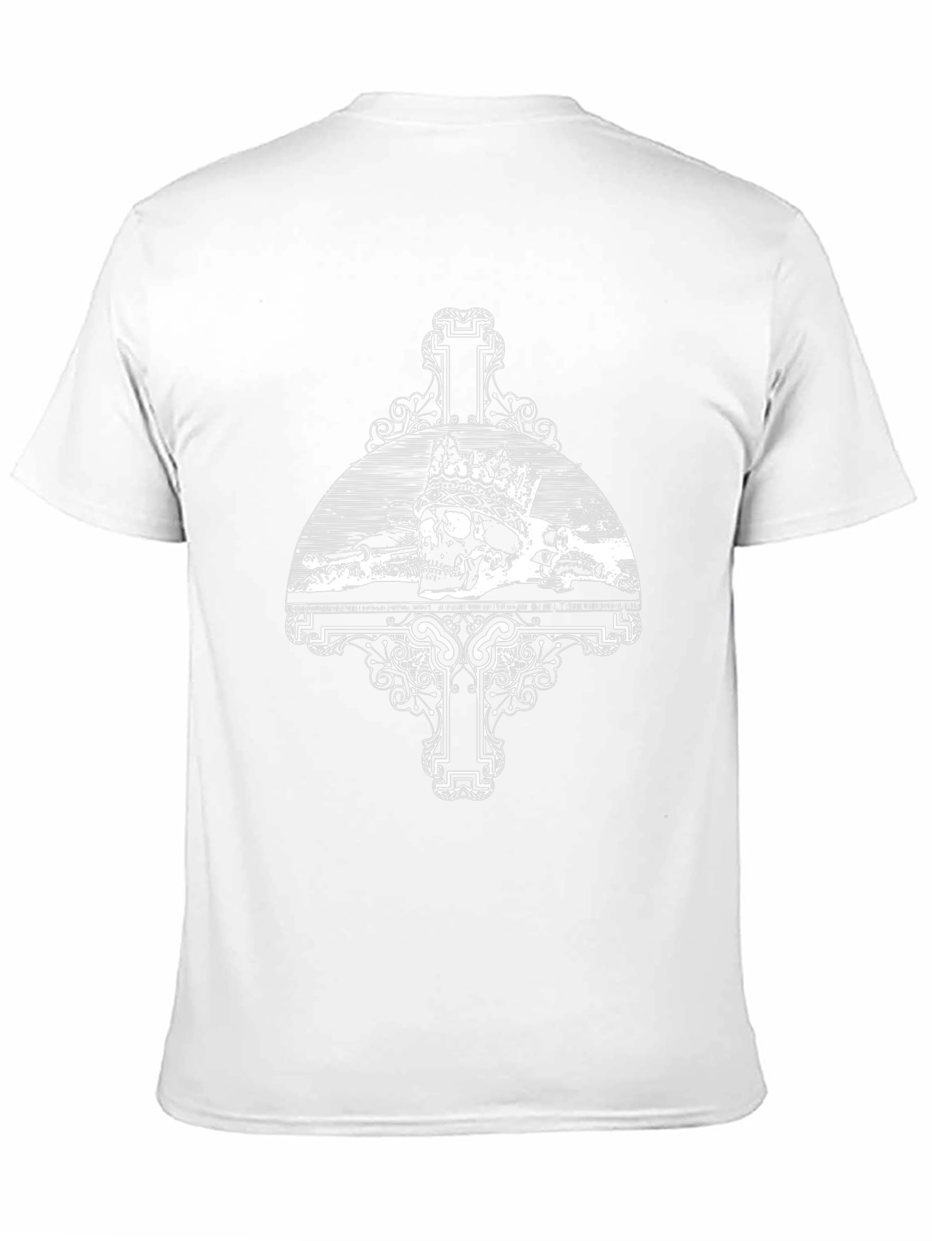 Skull Crown Cross Graphic Tee - Black Casual T-Shirt