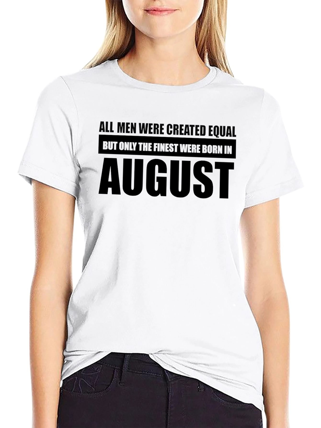 Finest Born in August Black T-Shirt