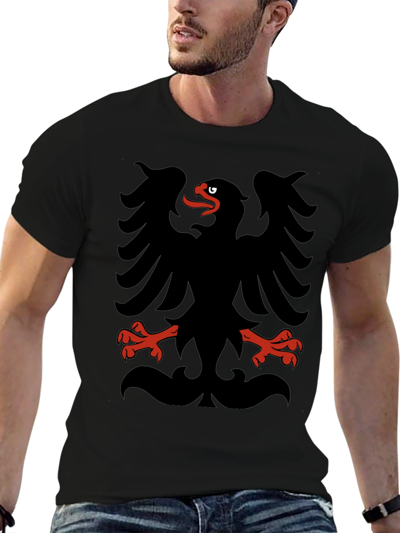 Albanian Eagle Black Graphic T-Shirt