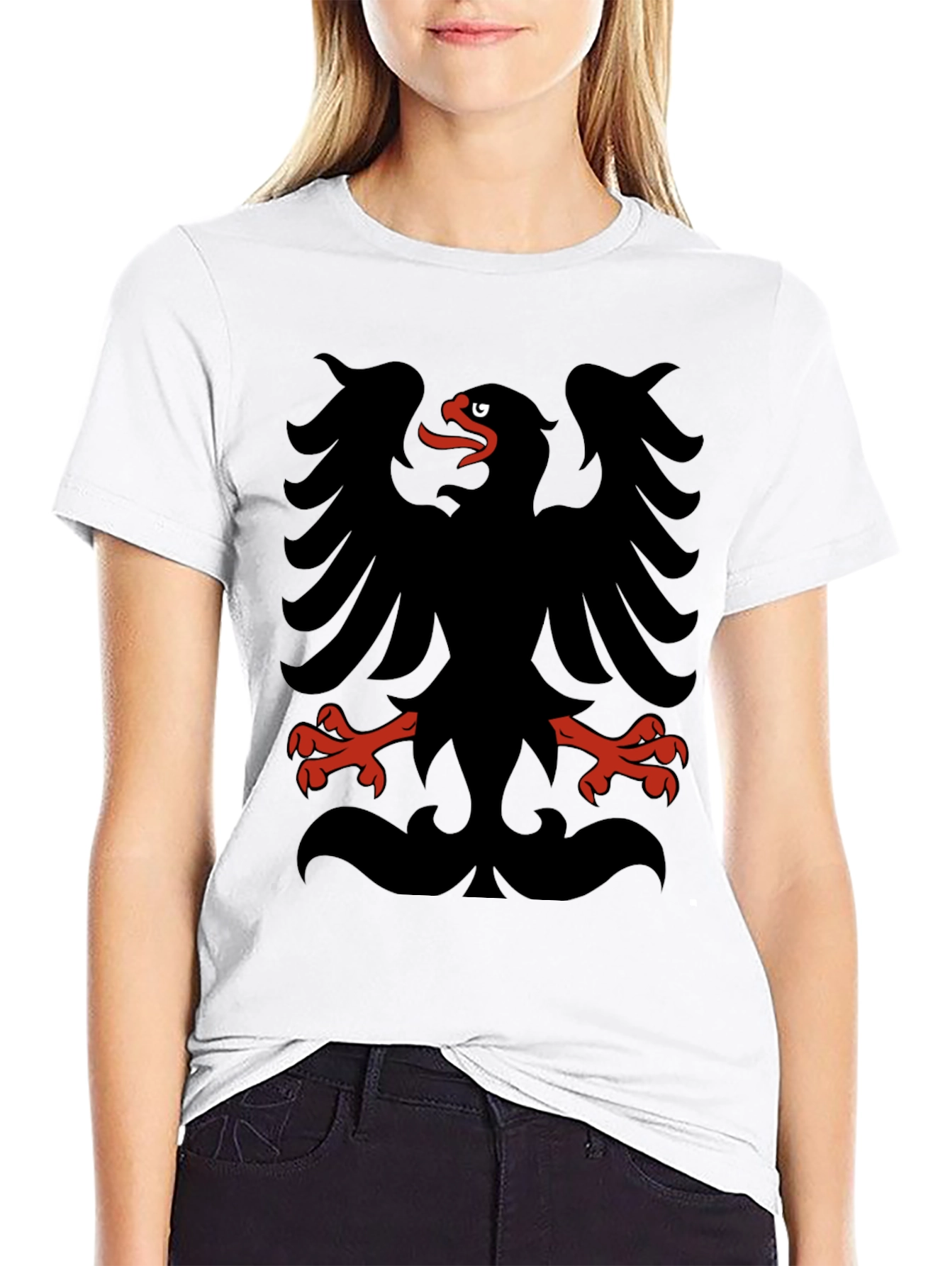Albanian Eagle Black Graphic T-Shirt