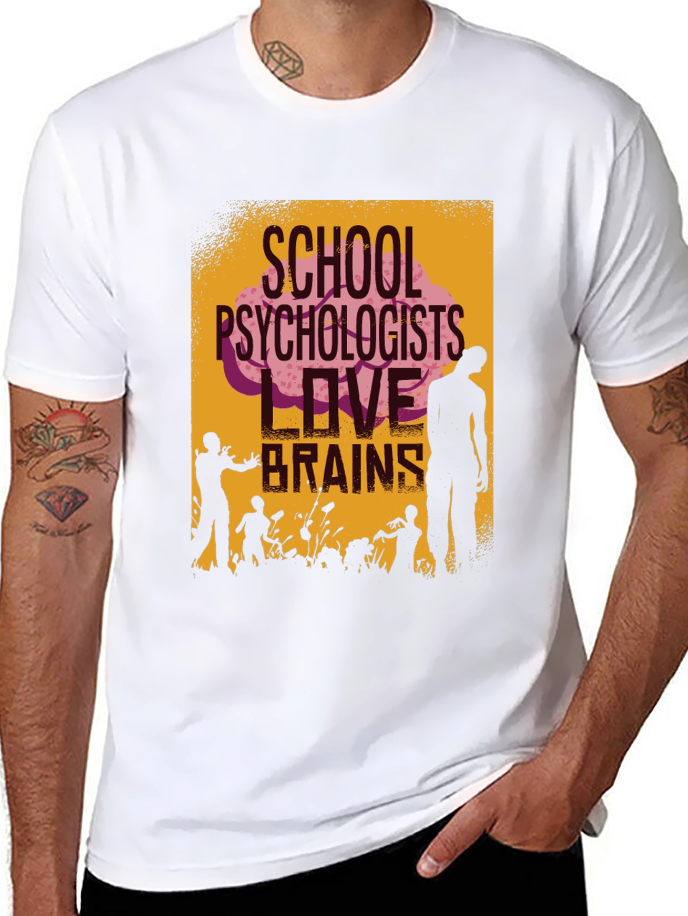 School Psychologists Love Brains Zombie T-Shirt