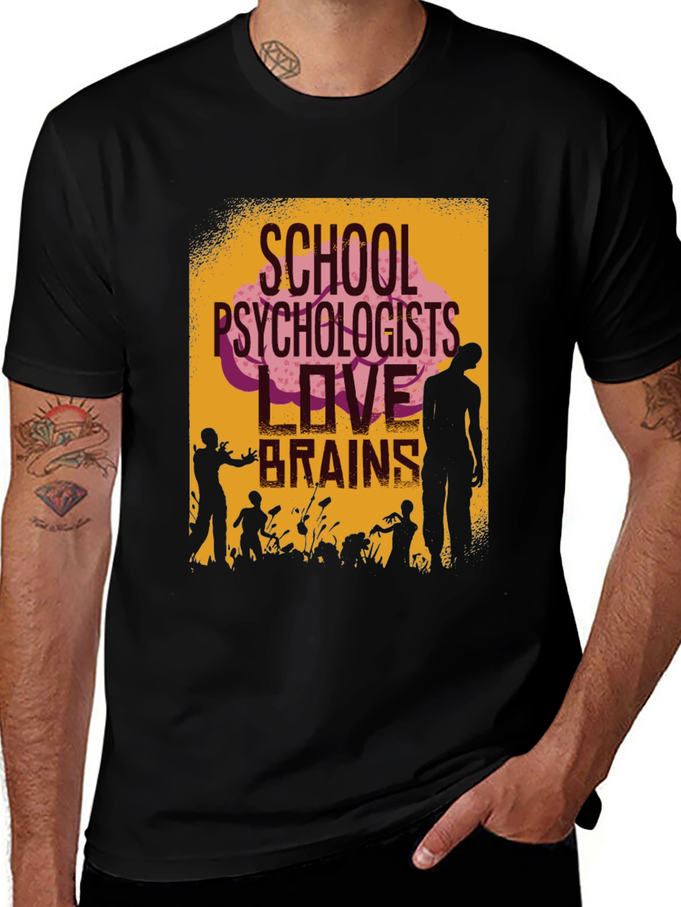 School Psychologists Love Brains Zombie T-Shirt