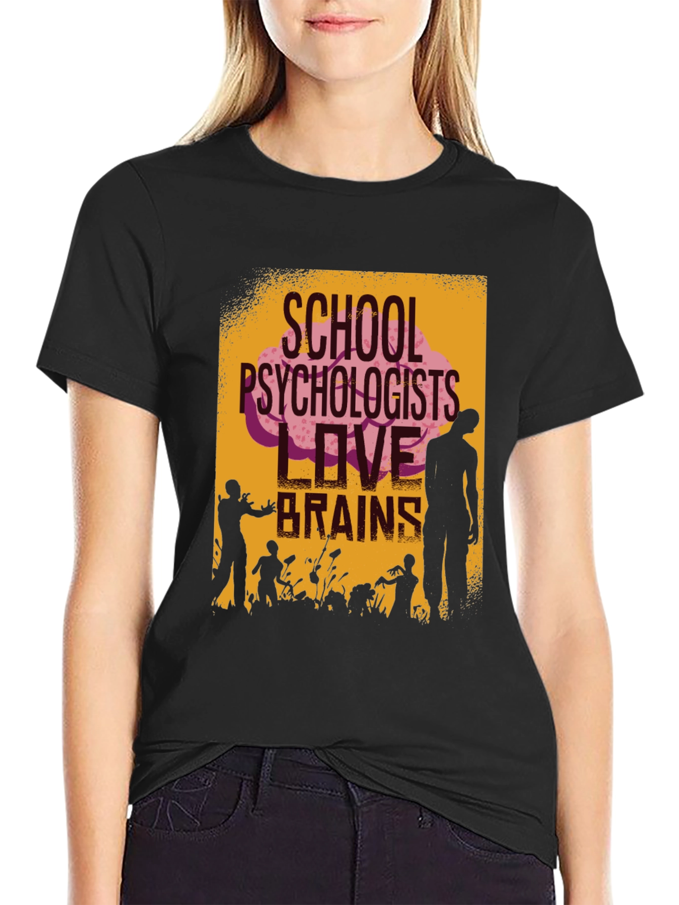 School Psychologists Love Brains Zombie T-Shirt