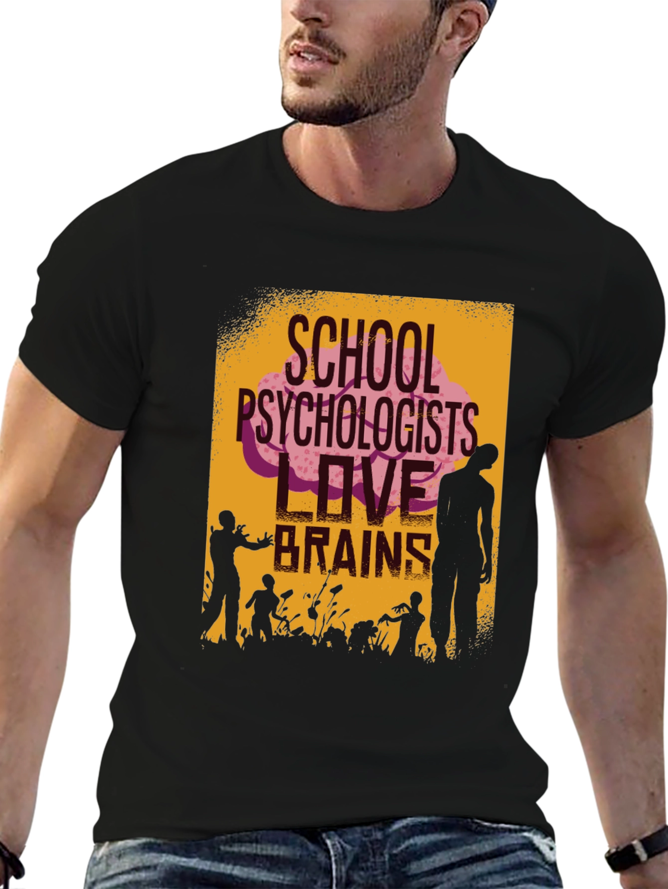 School Psychologists Love Brains Zombie T-Shirt