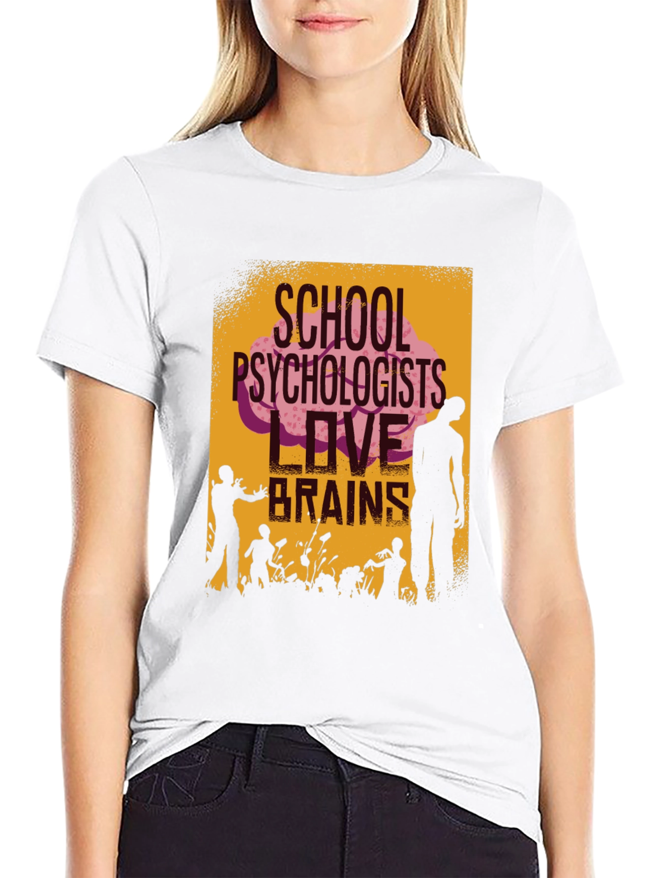 School Psychologists Love Brains Zombie T-Shirt