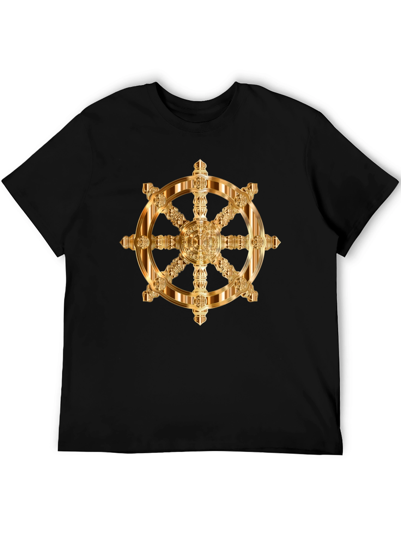 Golden Wheel Dharma T-Shirt - Black
