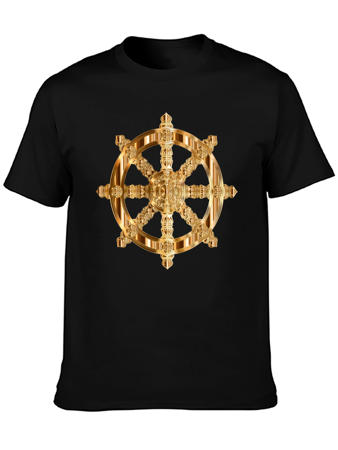 Golden Wheel Dharma T-Shirt - Black