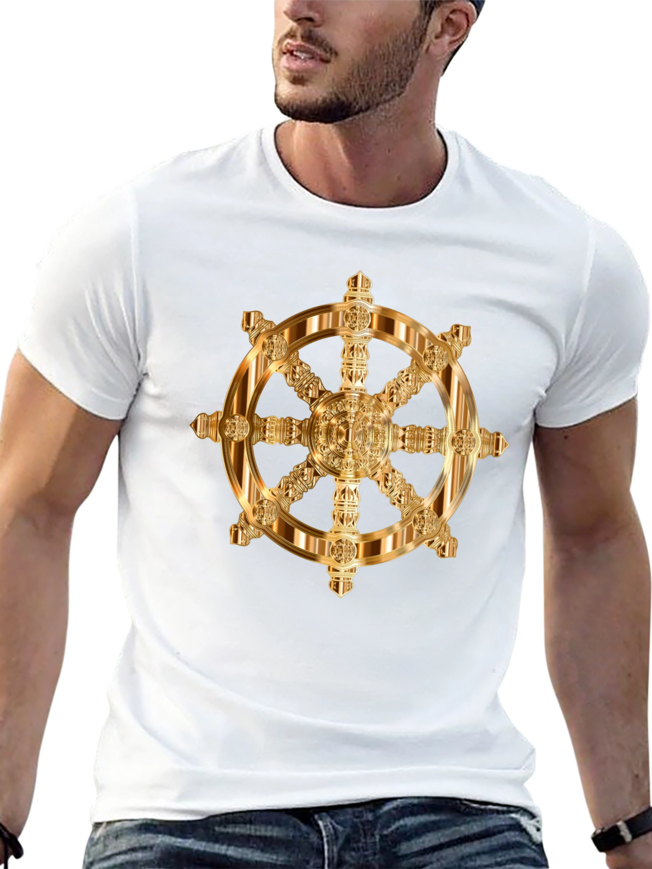 Golden Wheel Dharma T-Shirt - Black