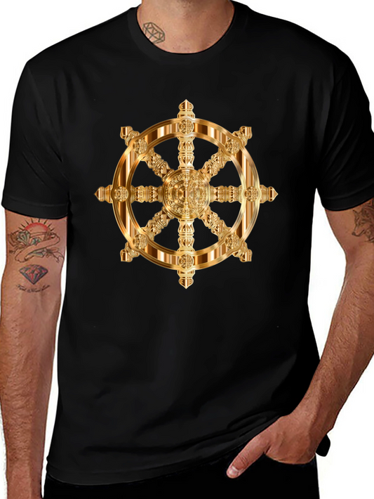 Golden Wheel Dharma T-Shirt - Black