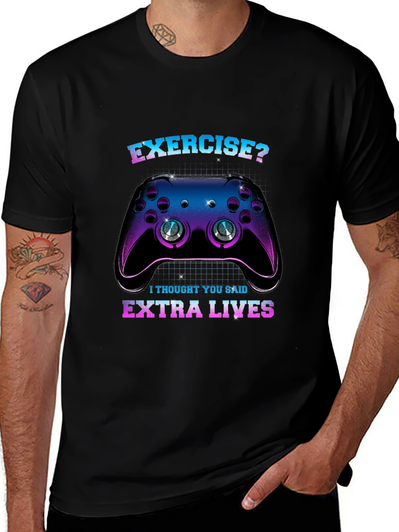 Funny Gamer T-Shirt: Exercise? Extra Lives!