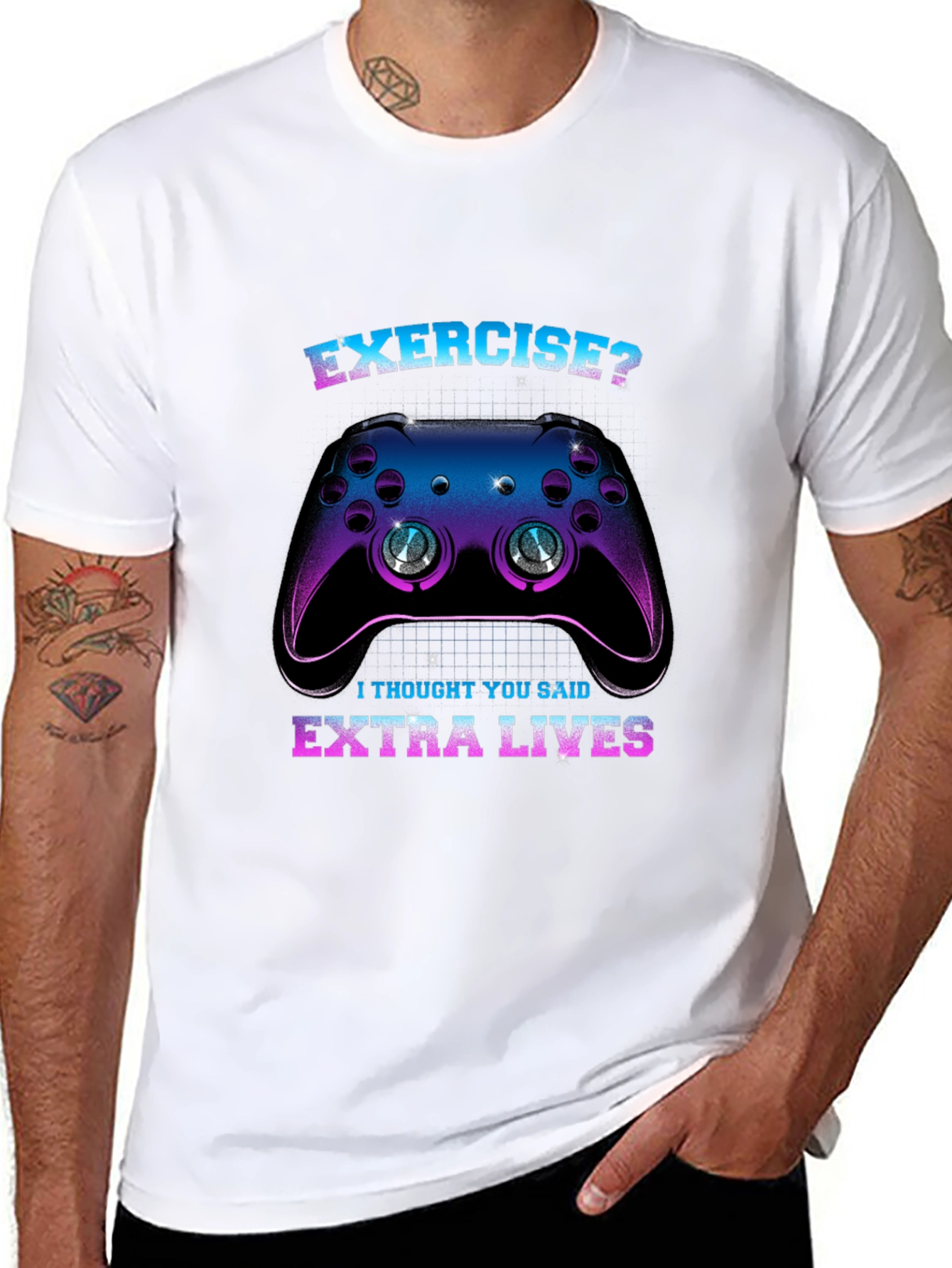 Funny Gamer T-Shirt: Exercise? Extra Lives!