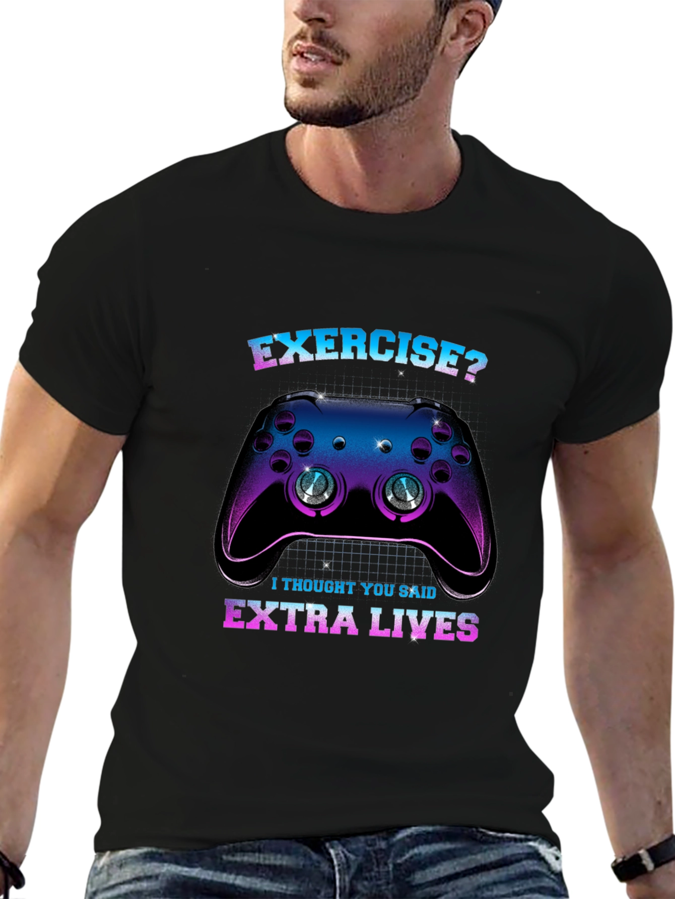 Funny Gamer T-Shirt: Exercise? Extra Lives!