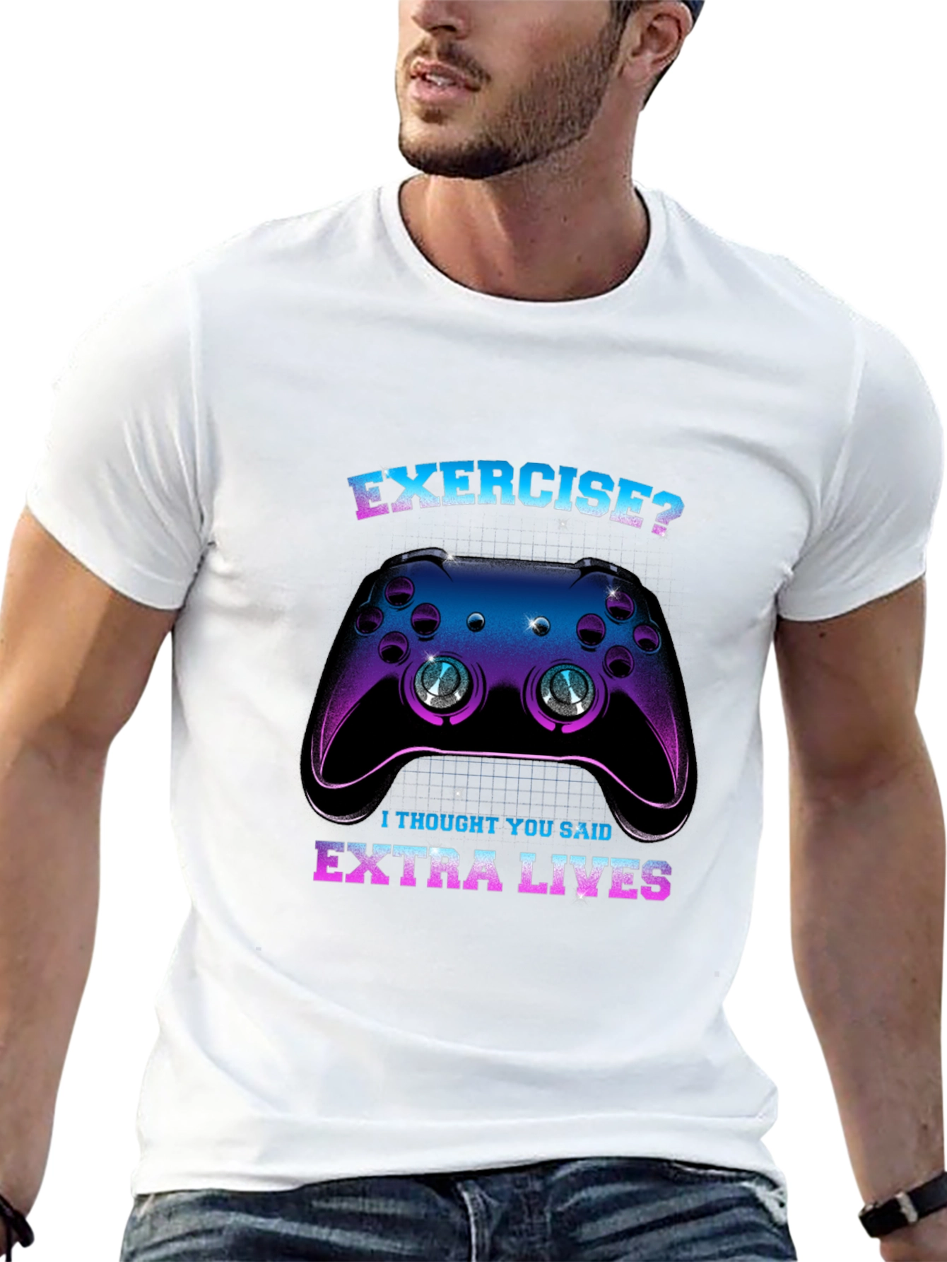Funny Gamer T-Shirt: Exercise? Extra Lives!