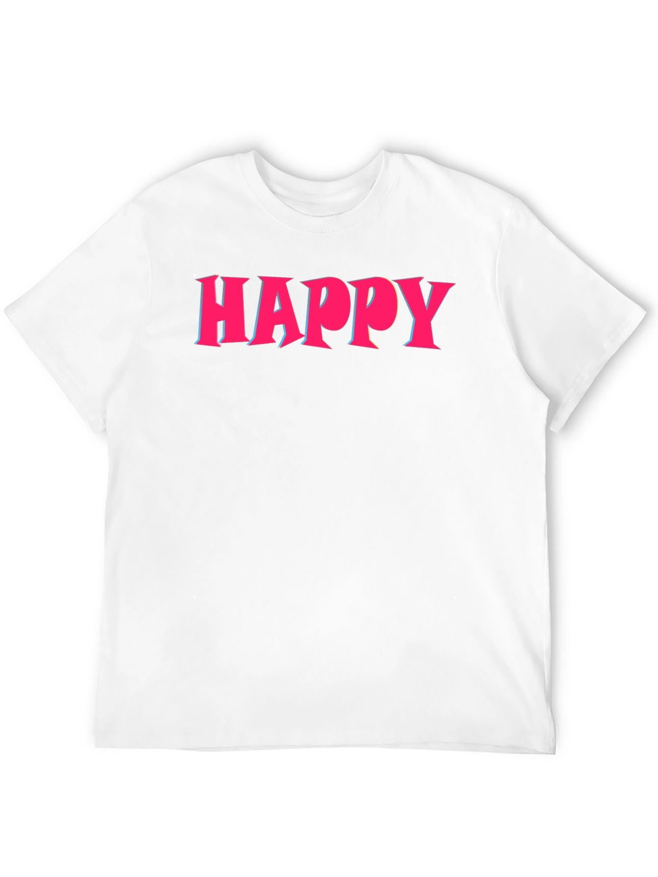 Happy Graphic Print Crew Neck T-Shirt
