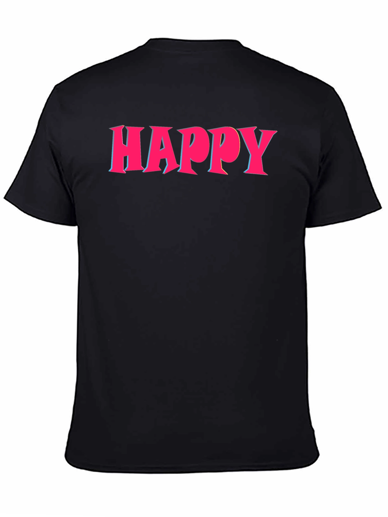 Happy Graphic Print Crew Neck T-Shirt