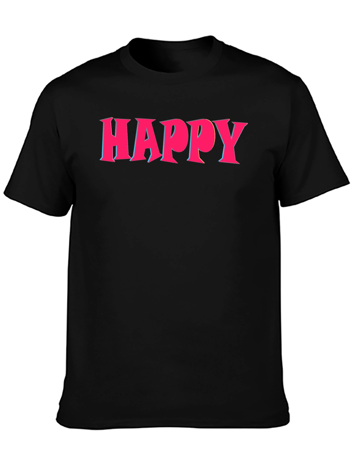 Happy Graphic Print Crew Neck T-Shirt