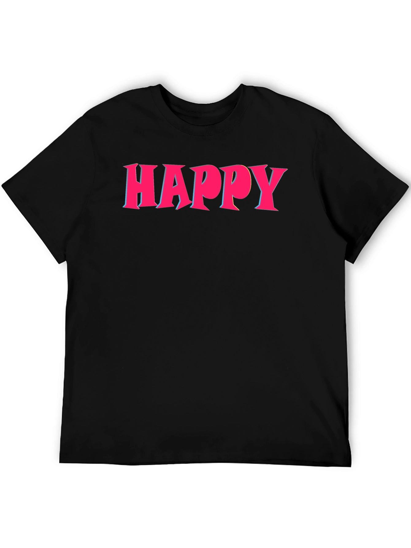 Happy Graphic Print Crew Neck T-Shirt