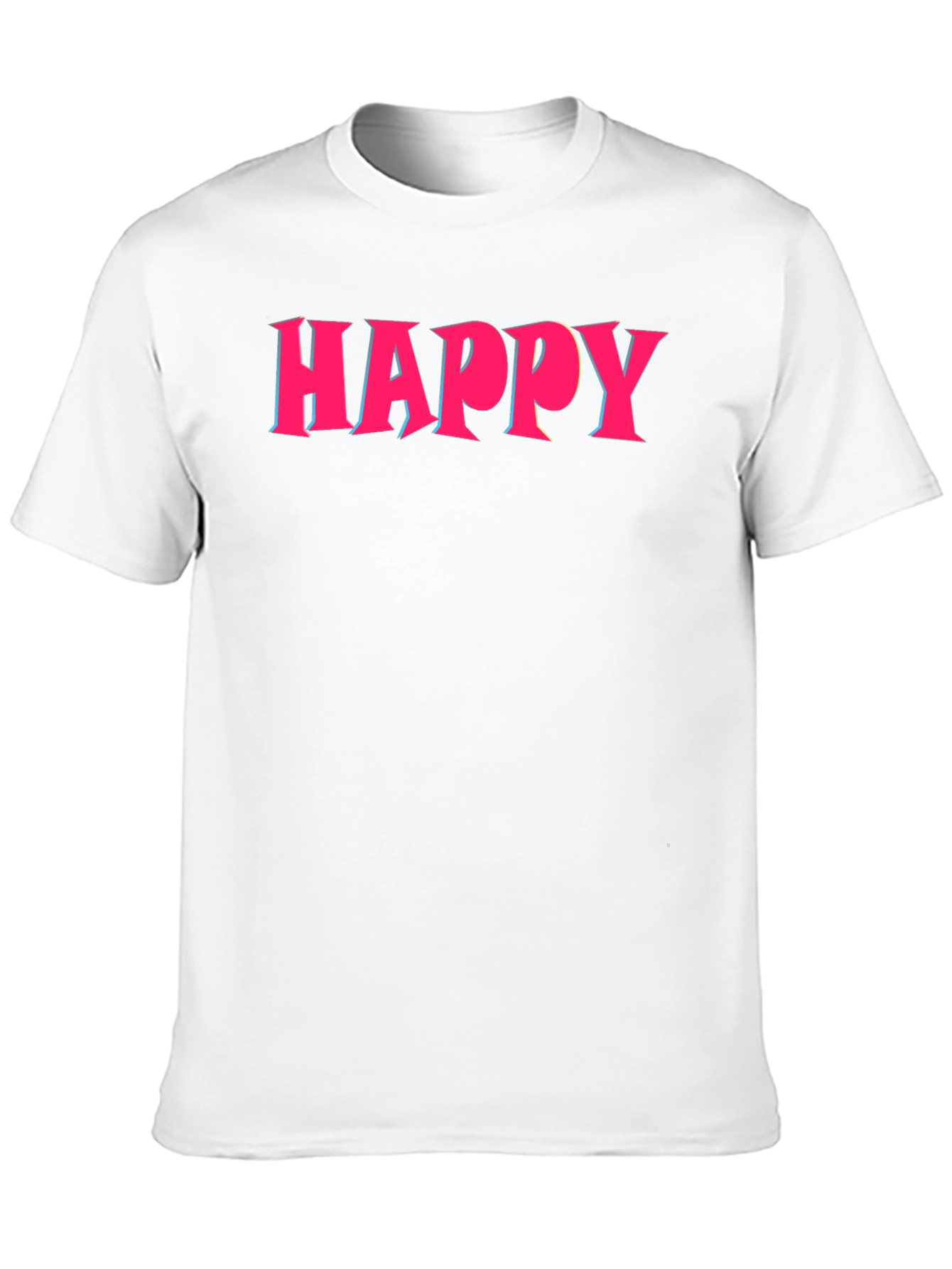 Happy Graphic Print Crew Neck T-Shirt