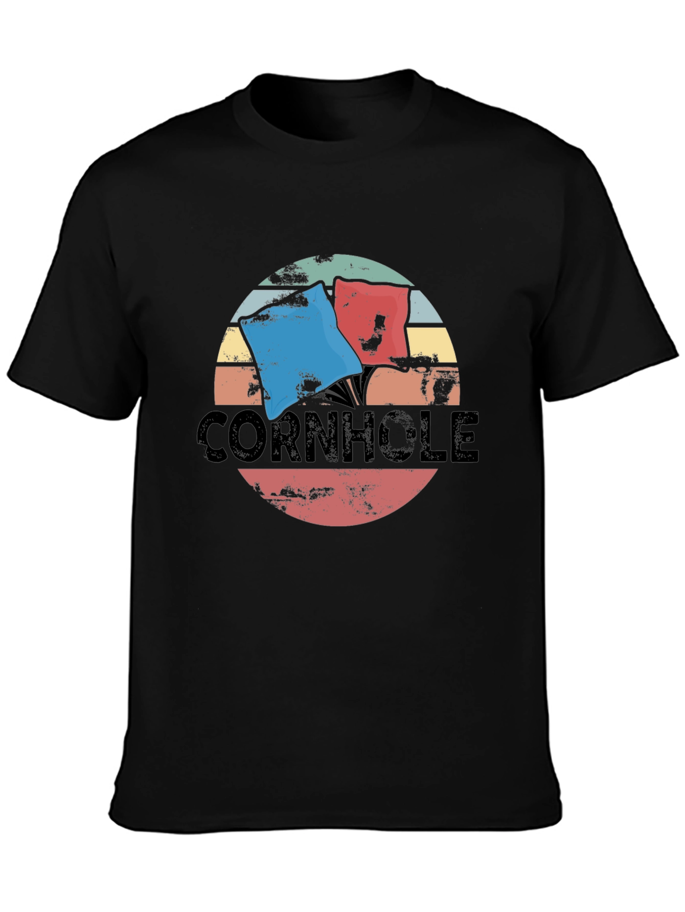 Retro Cornhole T-Shirt - Distressed Design