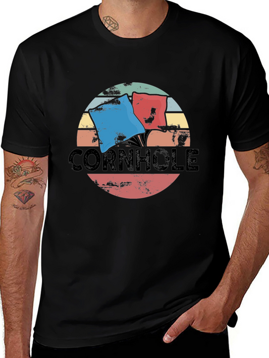 Retro Cornhole T-Shirt - Distressed Design