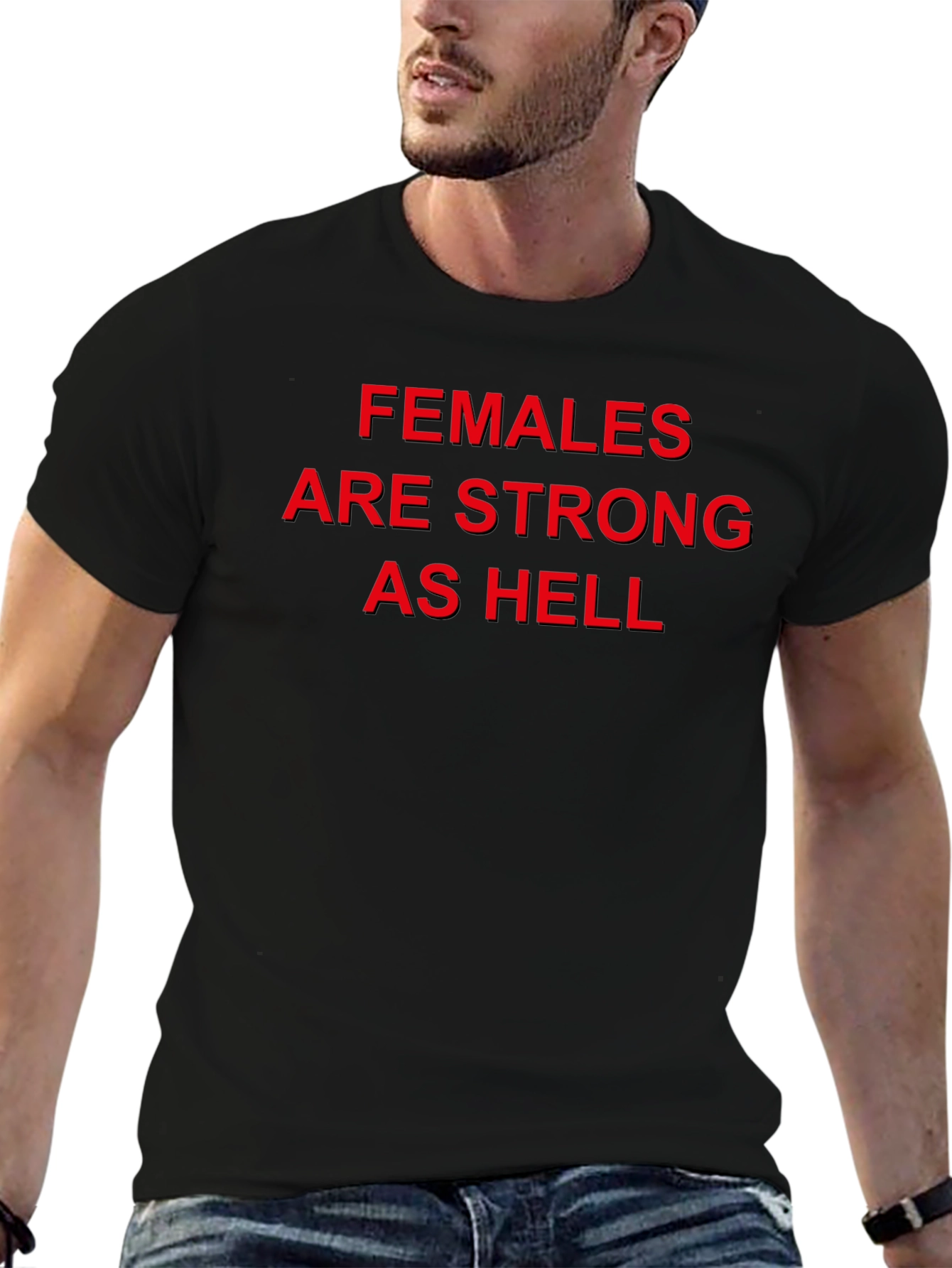 Females Are Strong As Hell Black Tee