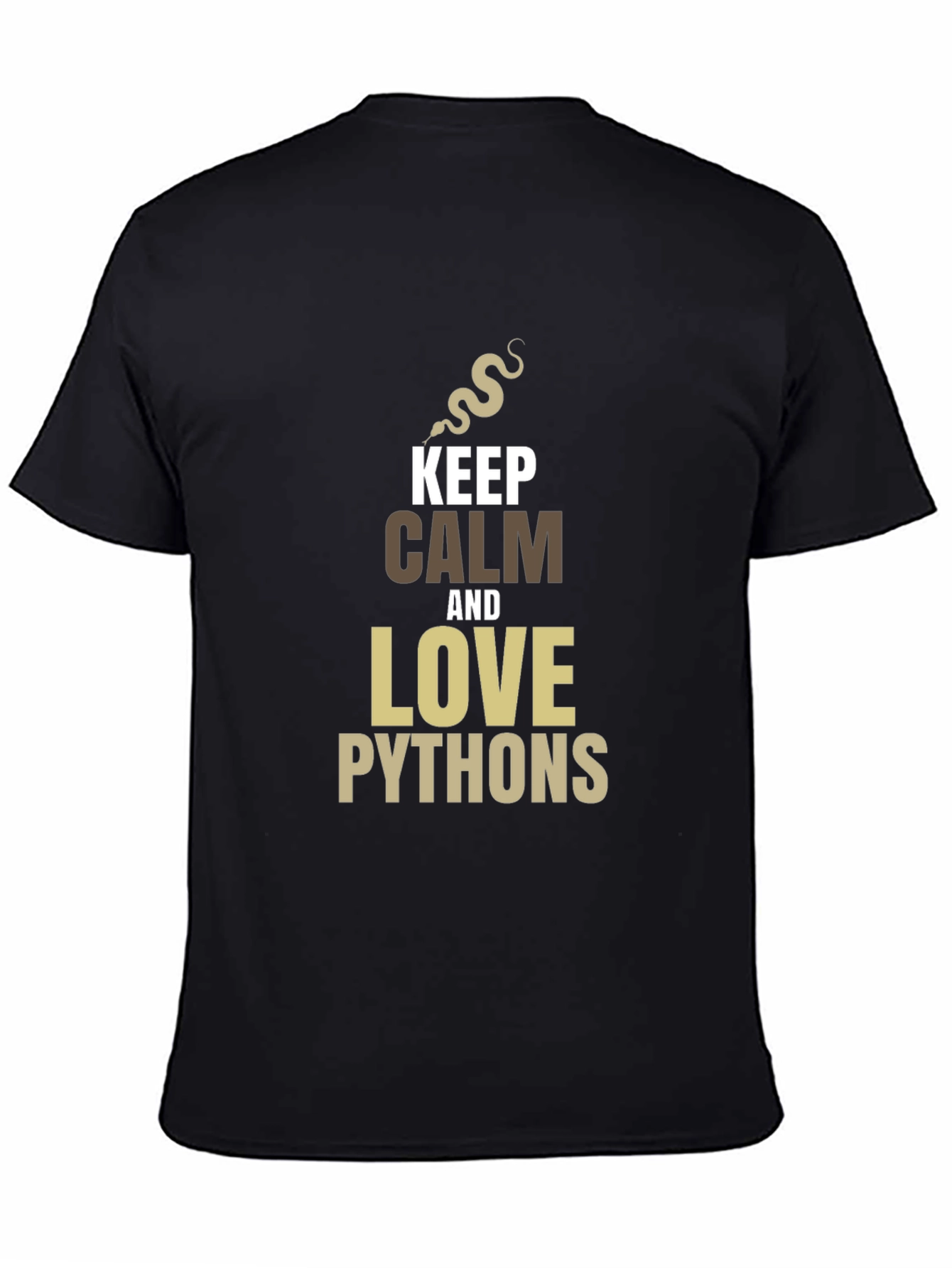 Keep Calm and Love Pythons Black T-Shirt