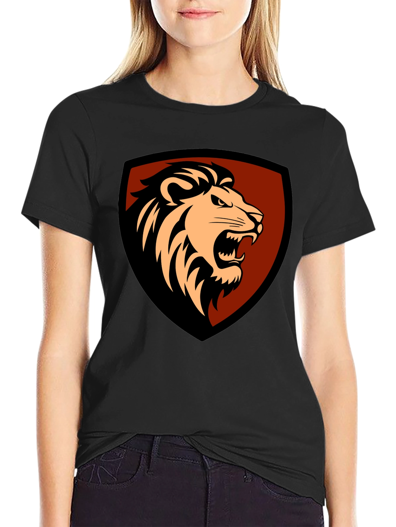Lion Shield Graphic Tee - Mens Black T-Shirt