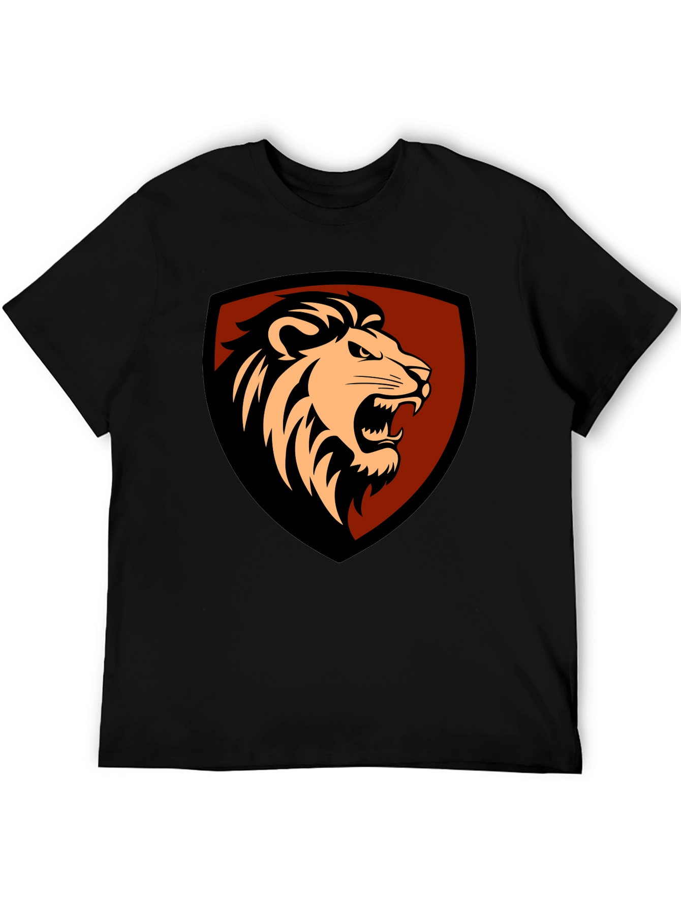 Lion Shield Graphic Tee - Mens Black T-Shirt