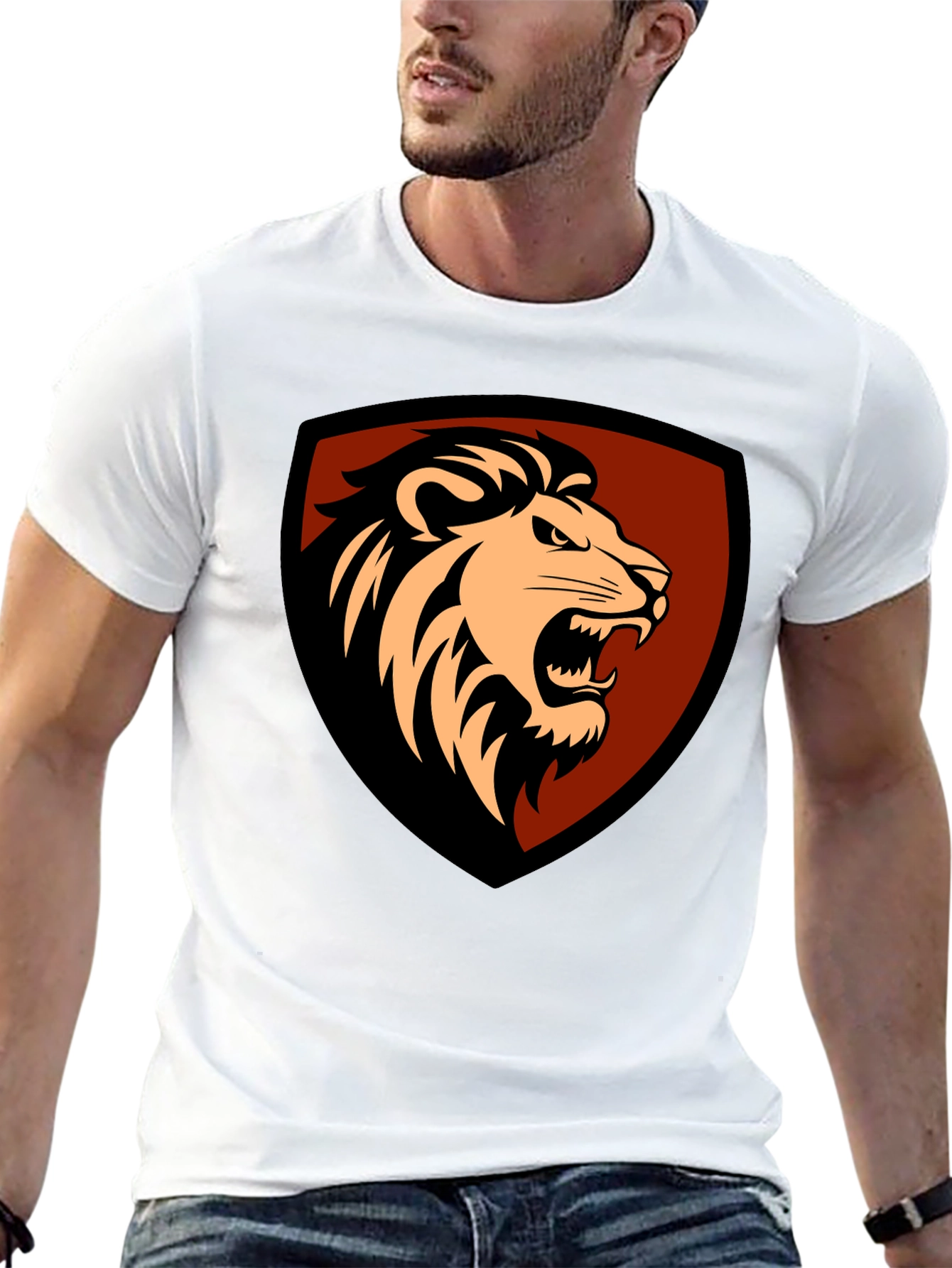 Lion Shield Graphic Tee - Mens Black T-Shirt