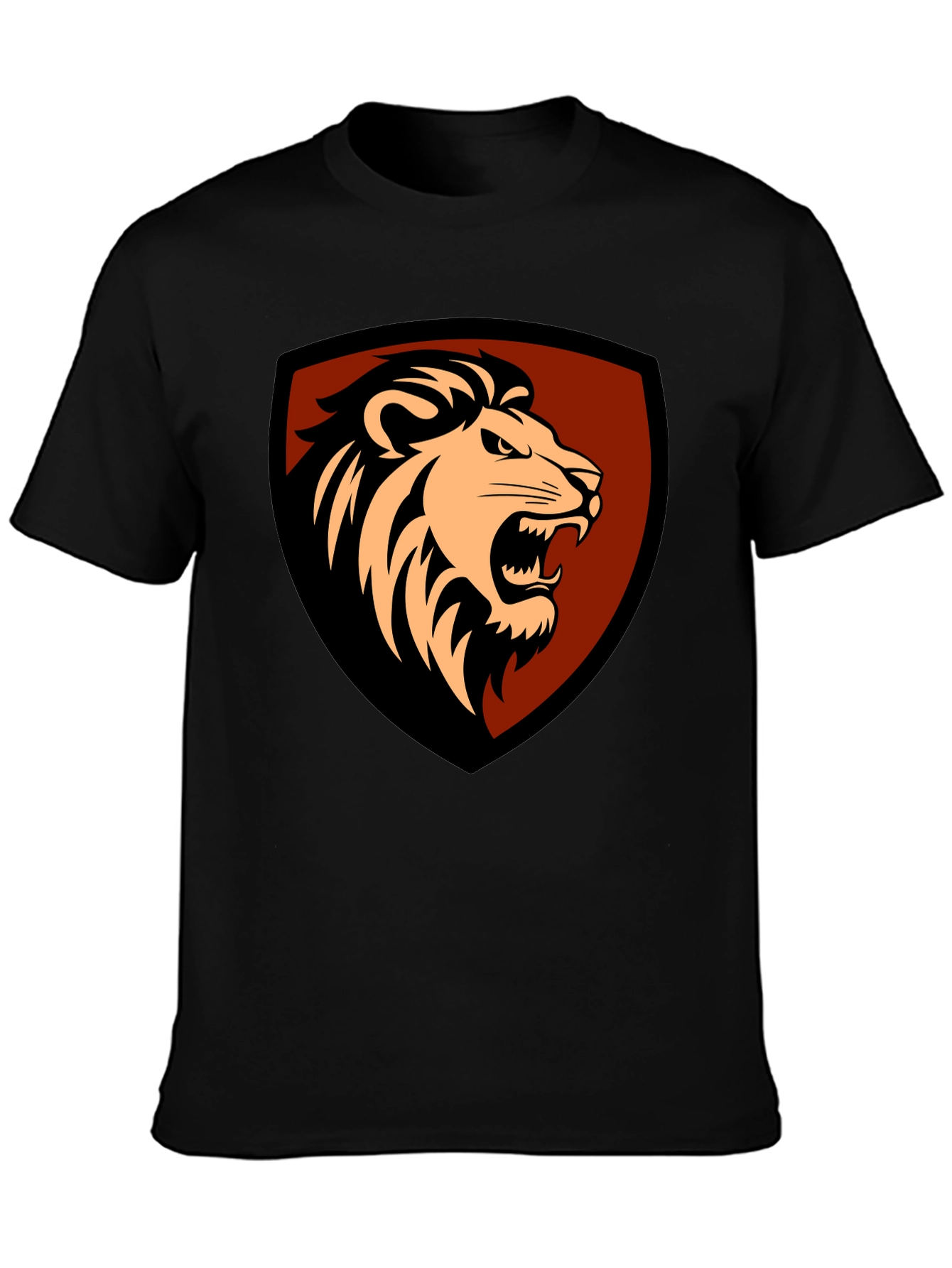 Lion Shield Graphic Tee - Mens Black T-Shirt