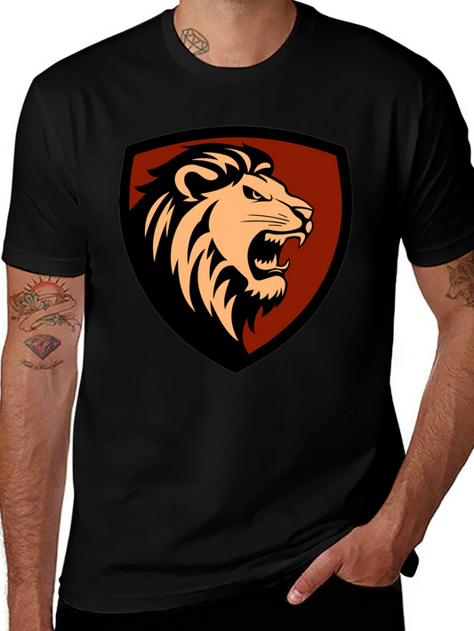 Lion Shield Graphic Tee - Mens Black T-Shirt