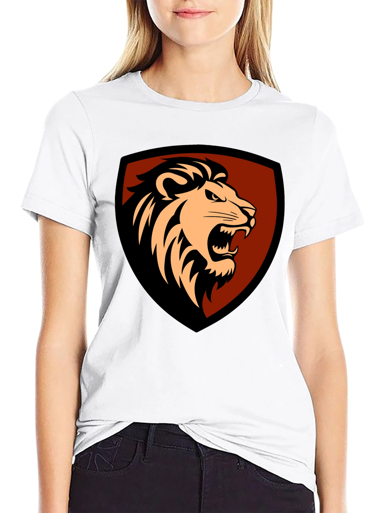 Lion Shield Graphic Tee - Mens Black T-Shirt