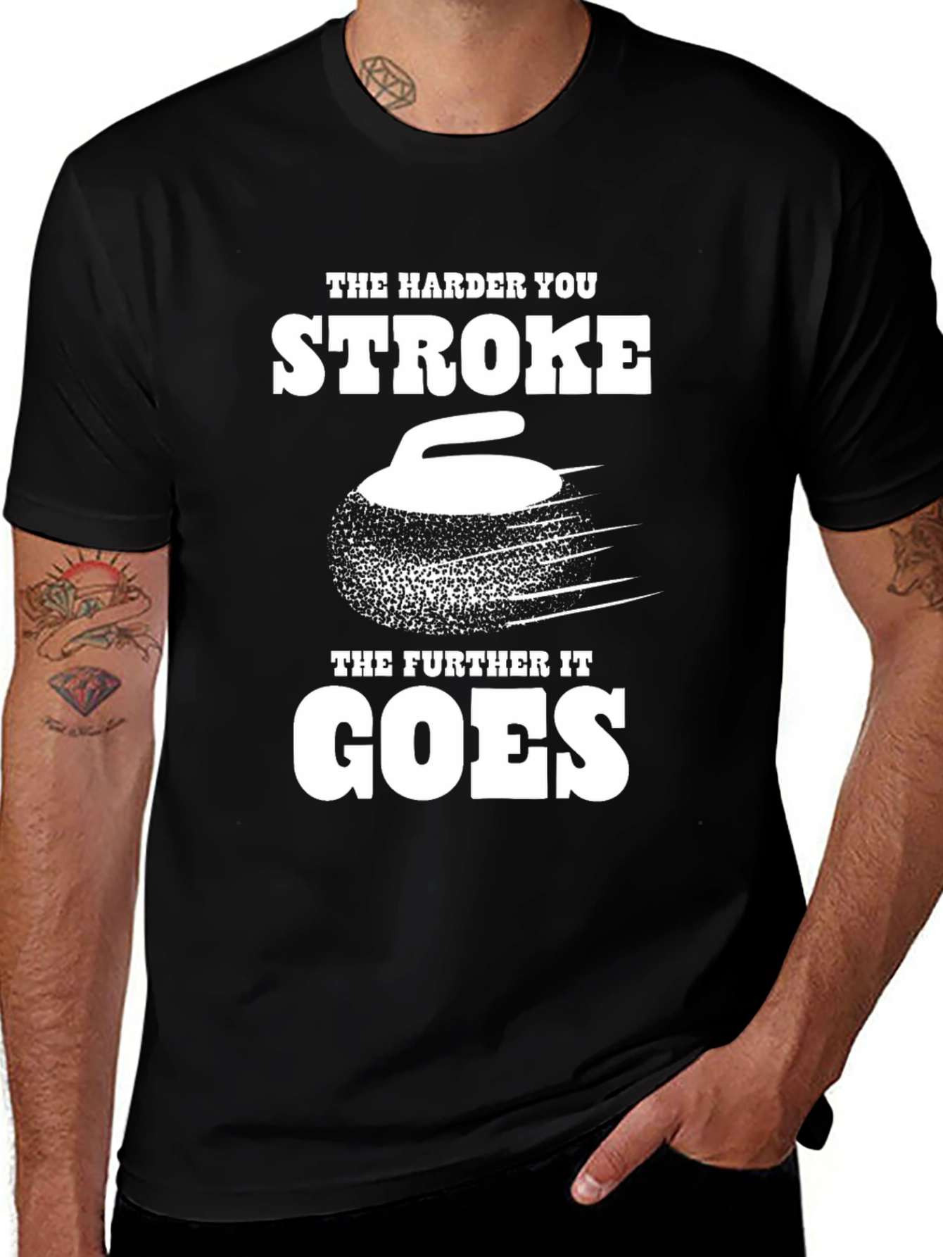 The Harder You Stroke T-Shirt - Funny Curling Tee