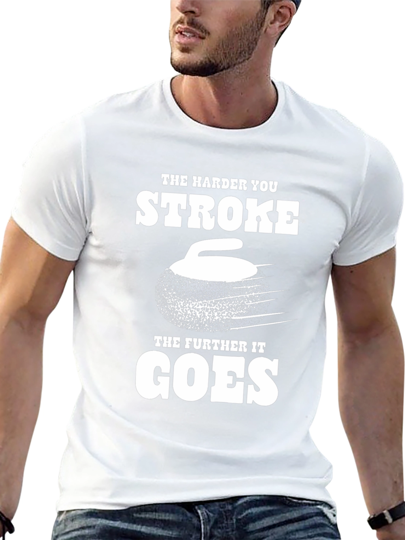 The Harder You Stroke T-Shirt - Funny Curling Tee