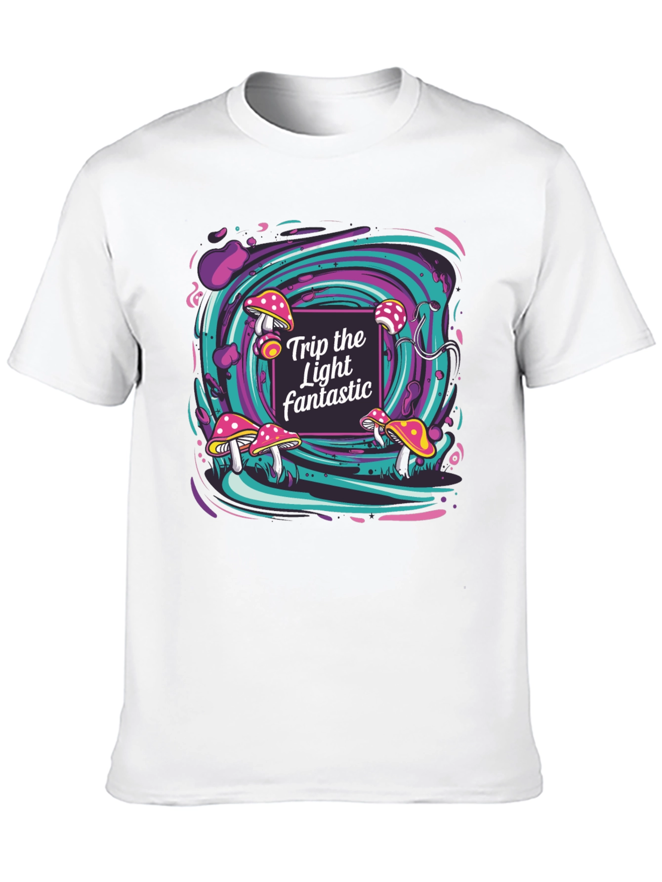 Psychedelic Mushroom Trip T-Shirt - Light Fantastic Design