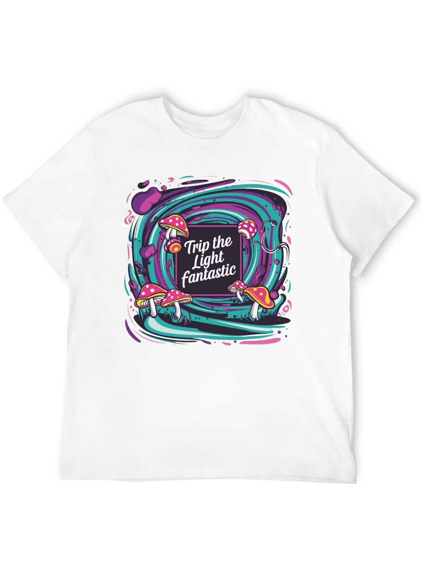 Psychedelic Mushroom Trip T-Shirt - Light Fantastic Design