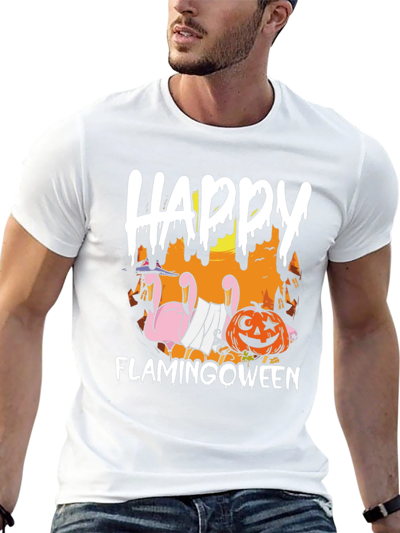 Happy Flamingoween Halloween T-Shirt