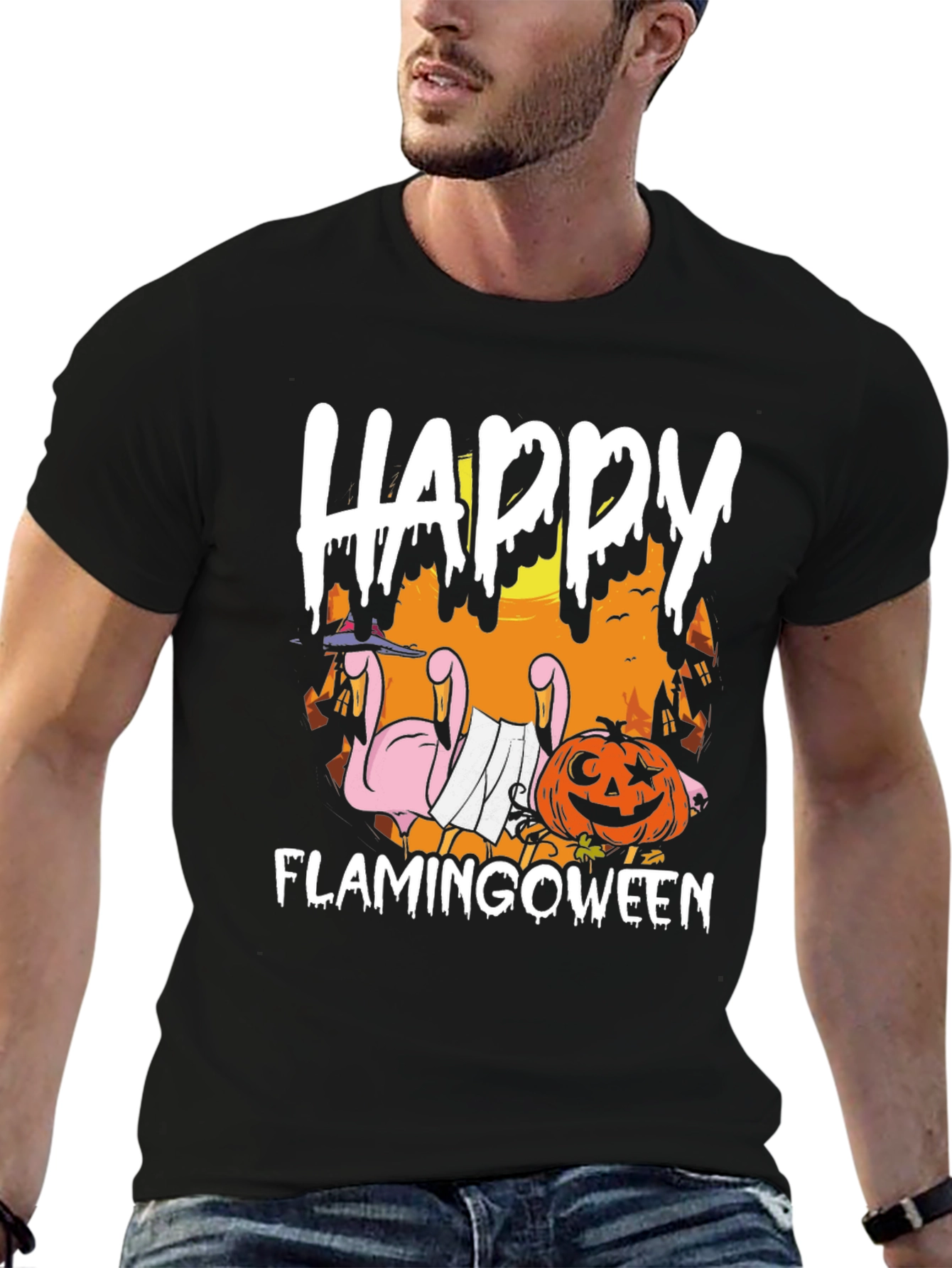 Happy Flamingoween Halloween T-Shirt