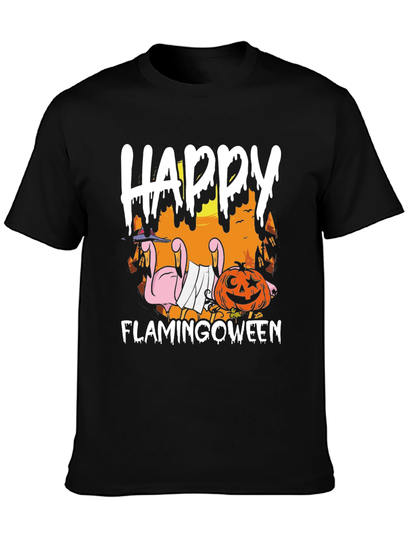 Happy Flamingoween Halloween T-Shirt