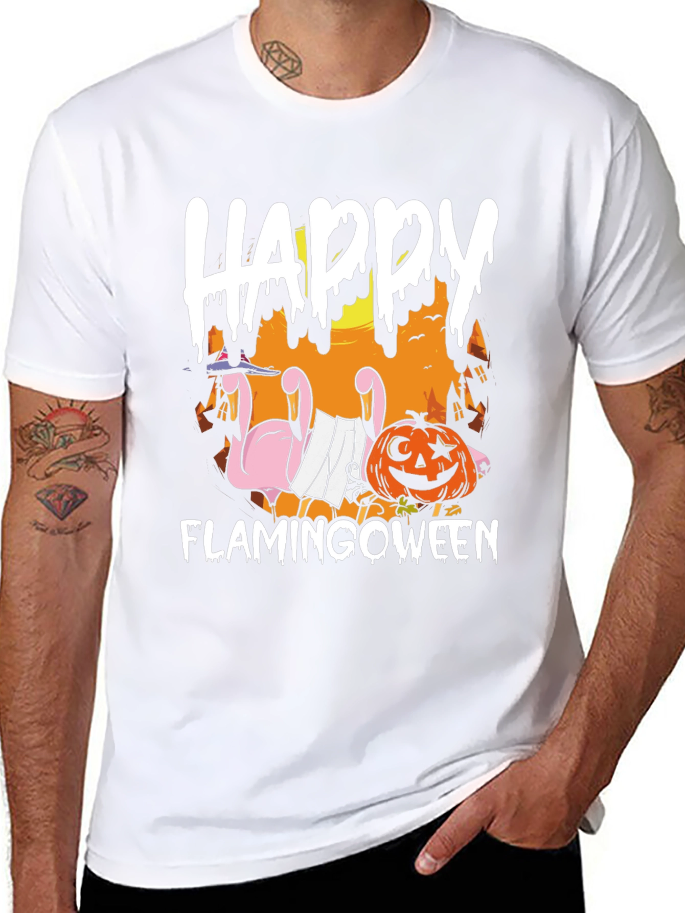 Happy Flamingoween Halloween T-Shirt