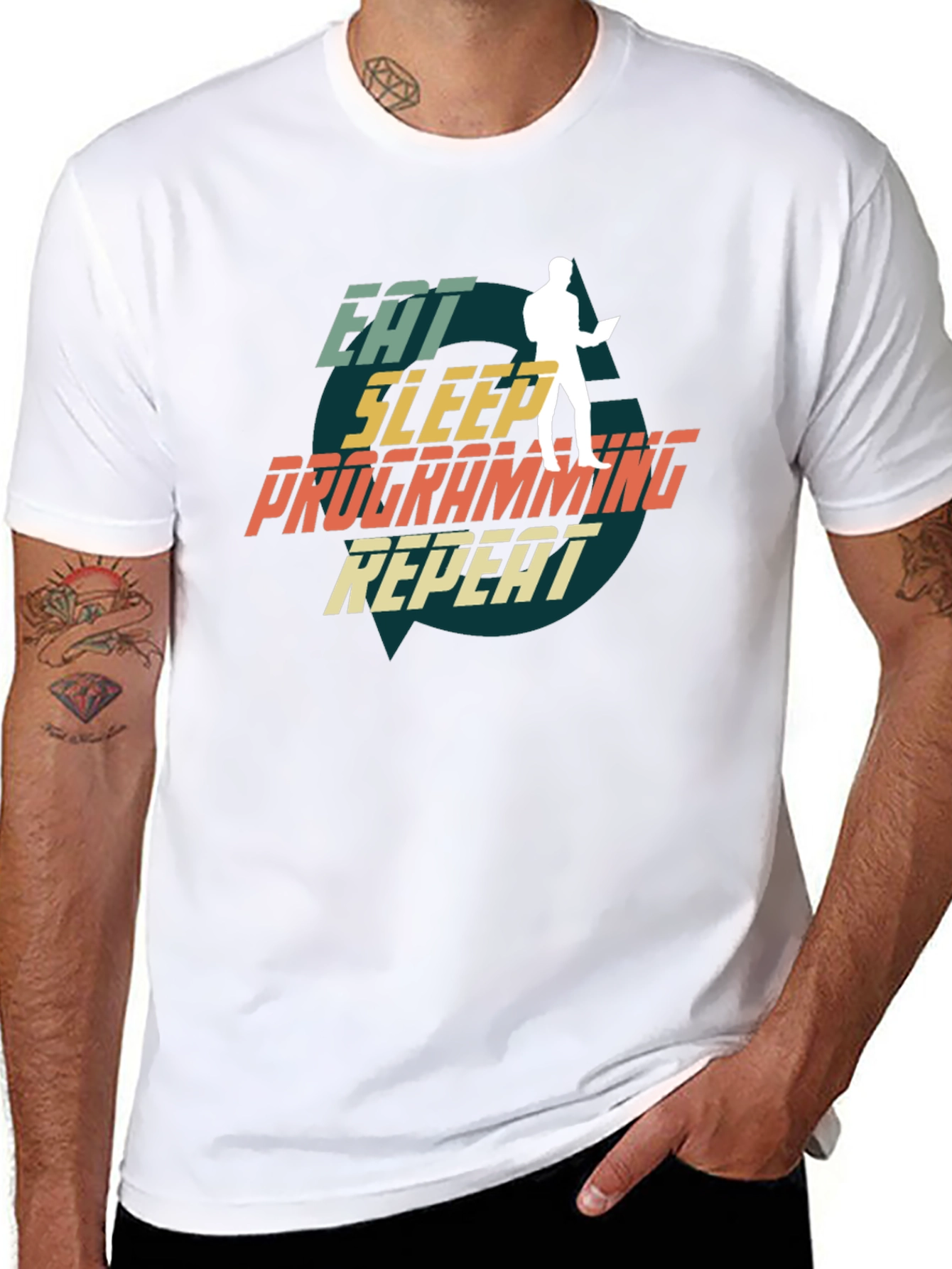 Eat Sleep Programming Repeat Black T-Shirt