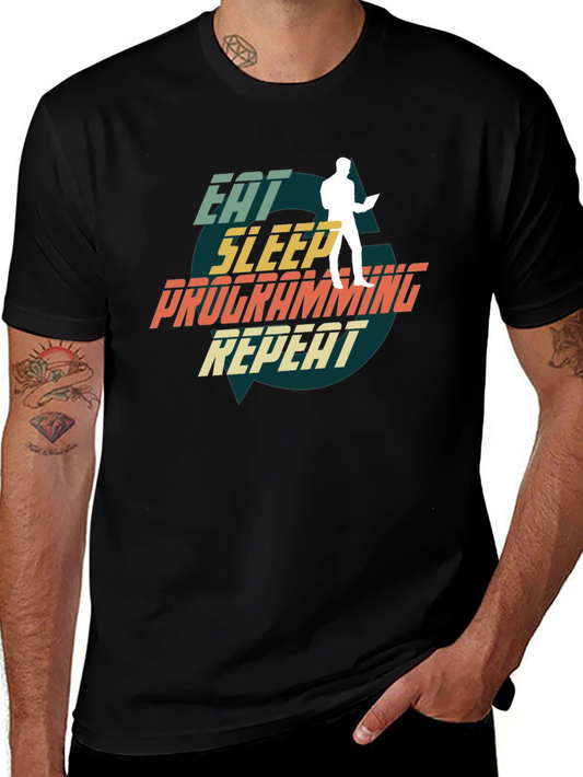 Eat Sleep Programming Repeat Black T-Shirt